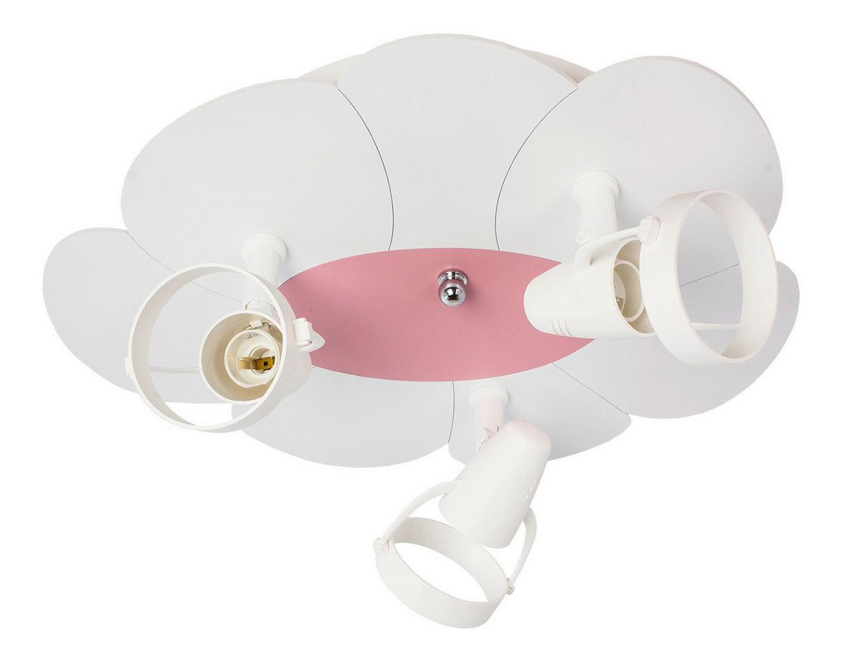 Kinderdeckenleuchte 5244409 Blume - Weiß/rosa - Rosa/Weiß, Basics, Holzwerkstoff/Kunststoff (39/33/16cm)