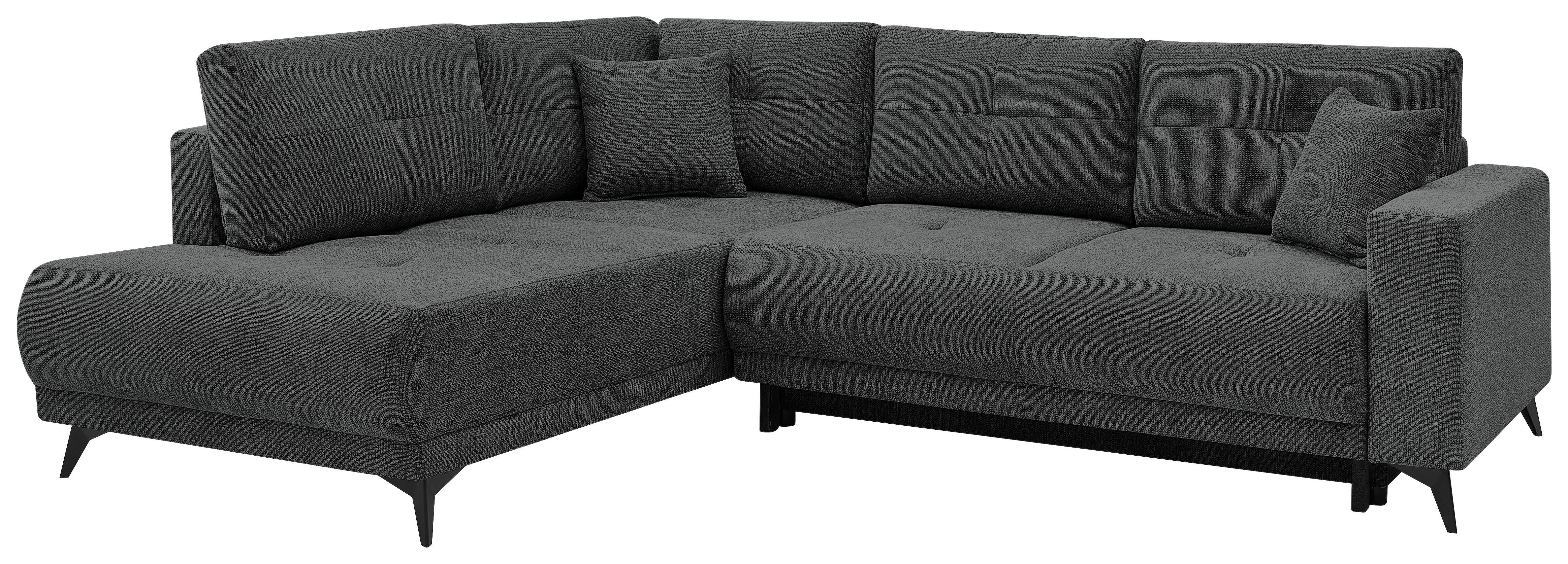 Ecksofa Texas Recr-links Anthrazit S: 203x259 Cm - Anthrazit/Schwarz, KONVENTIONELL, Holz (203/259cm)