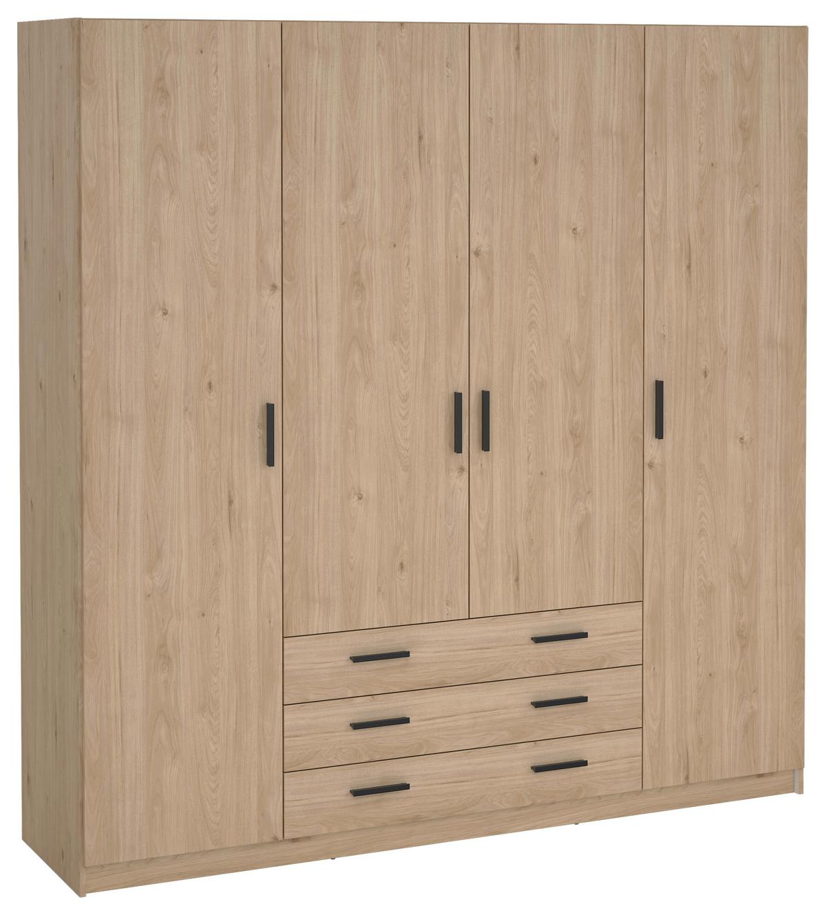 Kleiderschrank Sprint, Eichefarben,b: 195,5cm - Eichefarben, Basics, Holzwerkstoff (195,5/200,4/49,6cm) - MID.YOU