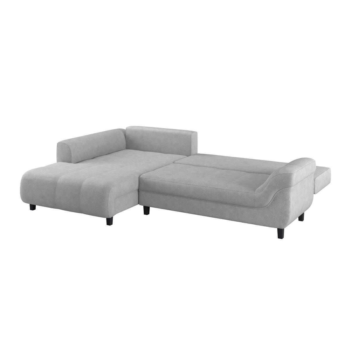 Ecksofa Mendoza - Silberfarben/Schwarz, Design, Textil (197/309cm) - Ondega