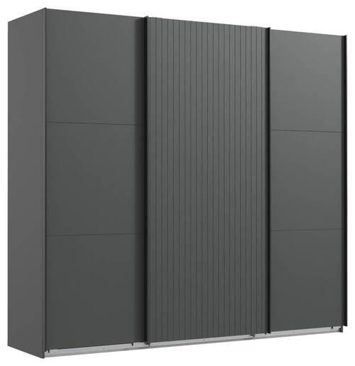Schwebetürenschrank Andorra Eiche/graphitfarben B: 250 Cm - Graphitfarben, MODERN, Holzwerkstoff (250/216/65cm) - MID.YOU