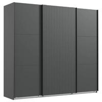 Schwebetürenschrank Andorra Eiche/graphitfarben B: 250 Cm - Graphitfarben, MODERN, Holzwerkstoff (250/216/65cm) - MID.YOU