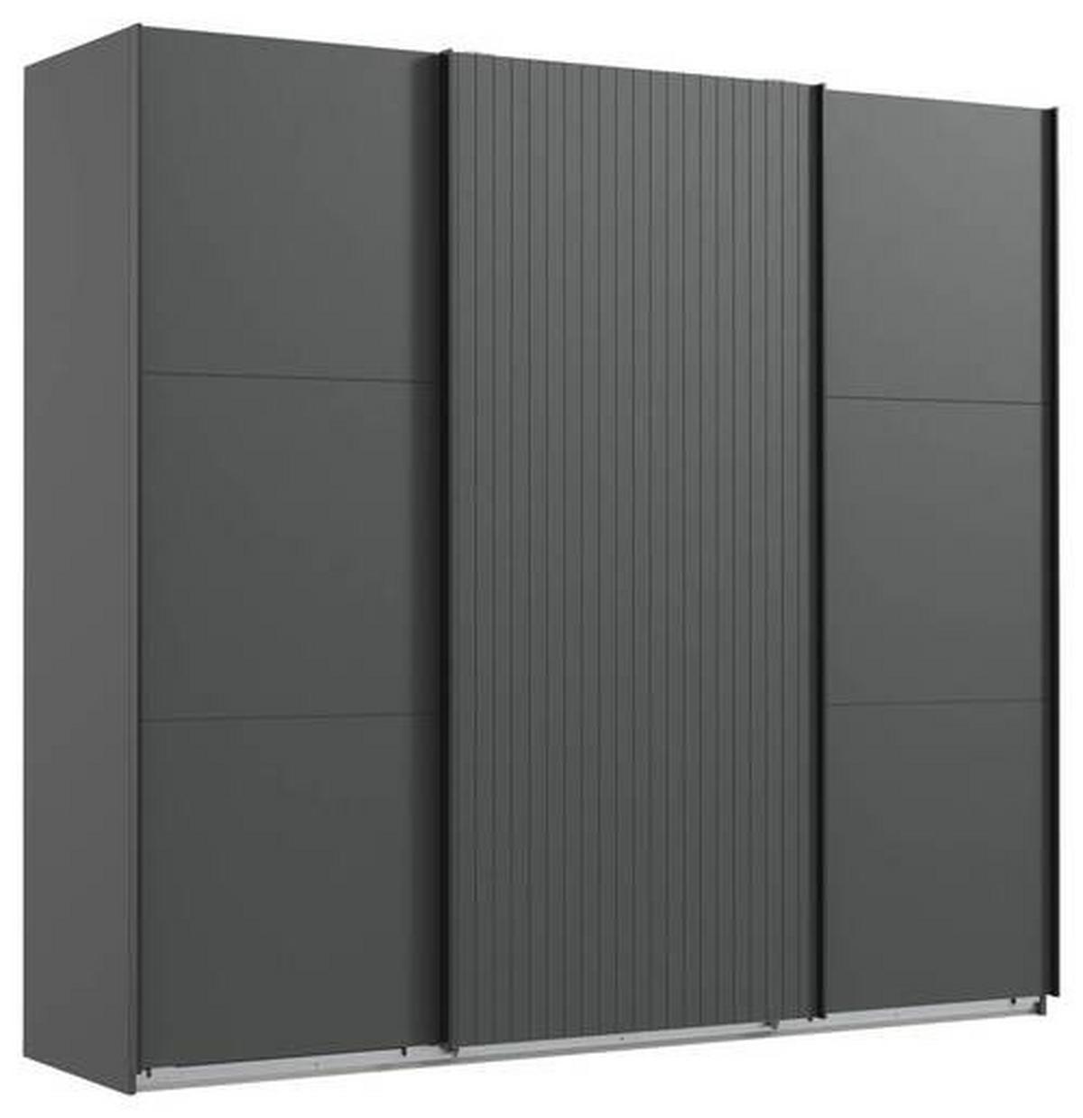 Schwebetürenschrank Andorra Eiche/graphitfarben B: 250 Cm - Graphitfarben, MODERN, Holzwerkstoff (250/216/65cm) - MID.YOU