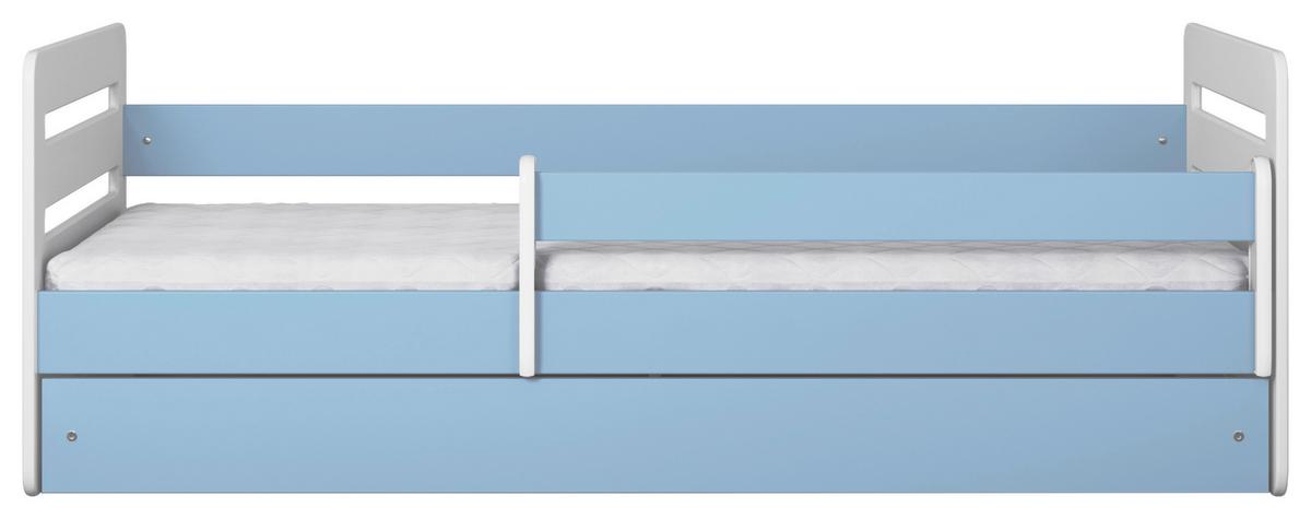 Kinder-/Juniorbett Tomi Blau/Weiß B: 80cm - Blau/Birkefarben, MODERN, Holz/Holzwerkstoff (80/160cm) - MID.YOU