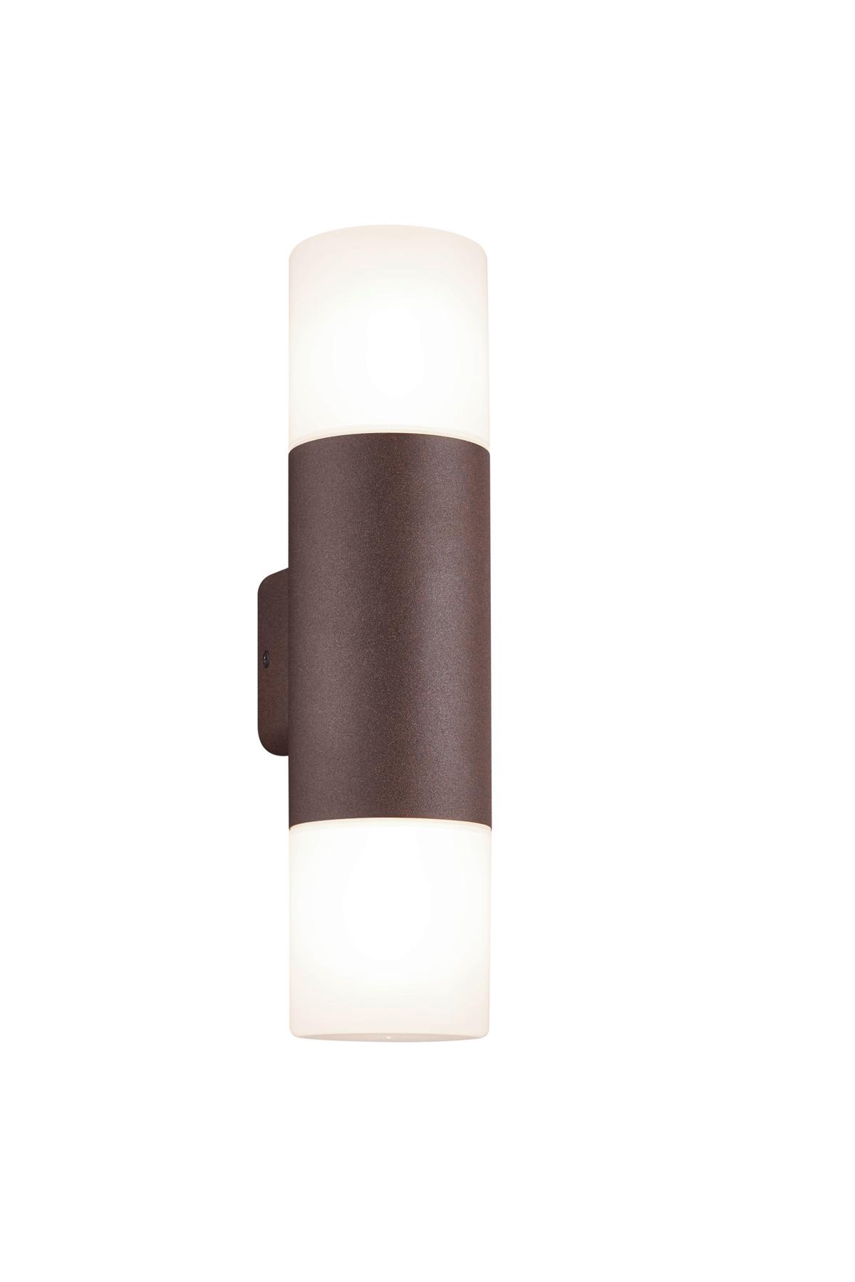 Außenwandleuchte Hoosic 28w Acryl Aluminium, Wandmontage - Rostfarben/Weiß, KONVENTIONELL, Kunststoff/Metall (8,5/33cm) - Trio Leuchten