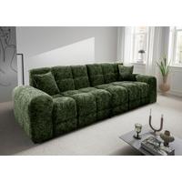 Viersitzer-Sofa Bosco, Dunkelgrün B: 300 cm - Waldgrün/Schwarz, MODERN, Textil (300/87/120cm) - Livetastic