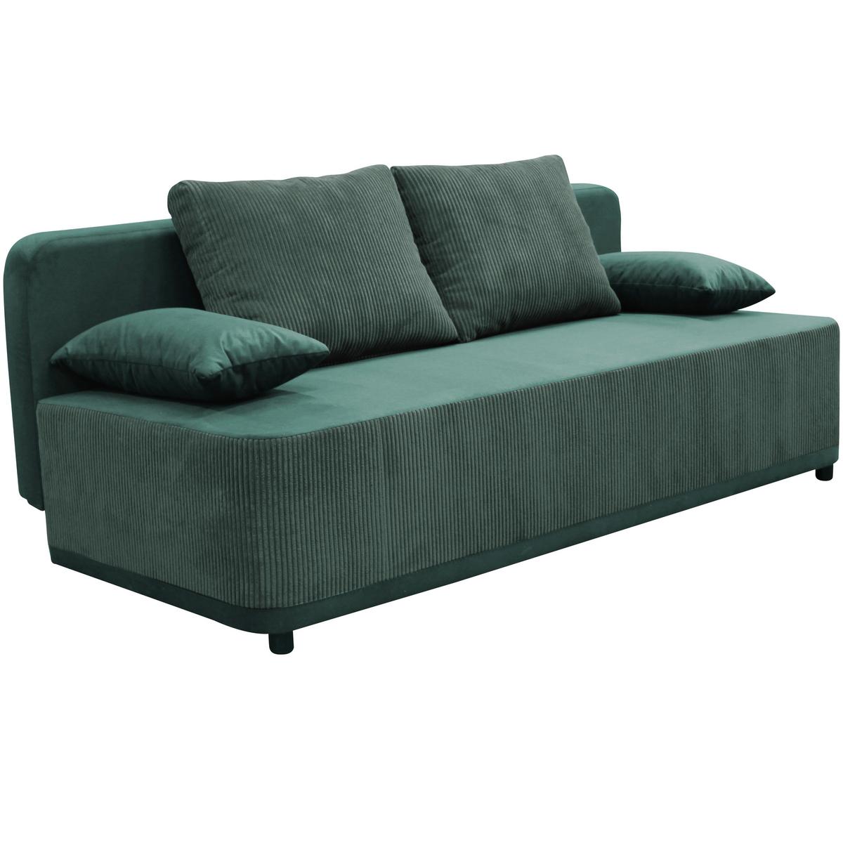 Schlafsofa Stella Grün B: 197 cm - Schwarz/Grün, Design, Textil (197/90/83cm) - MID.YOU