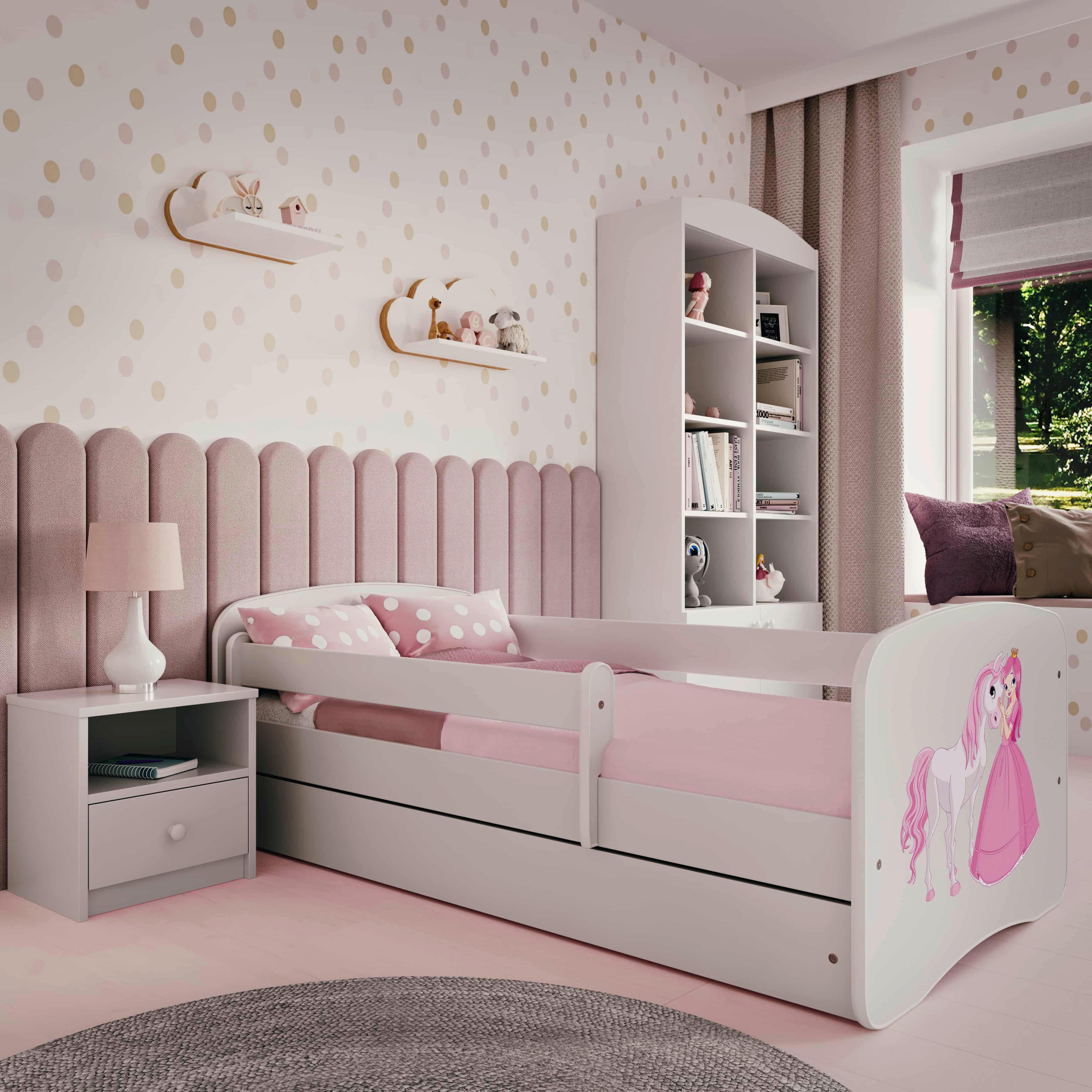 Kinder-/Juniorbett Babydreams inkl. Matratze 80x160 - Birkefarben/Weiß, MODERN, Holz/Holzwerkstoff (80/160cm) - MID.YOU