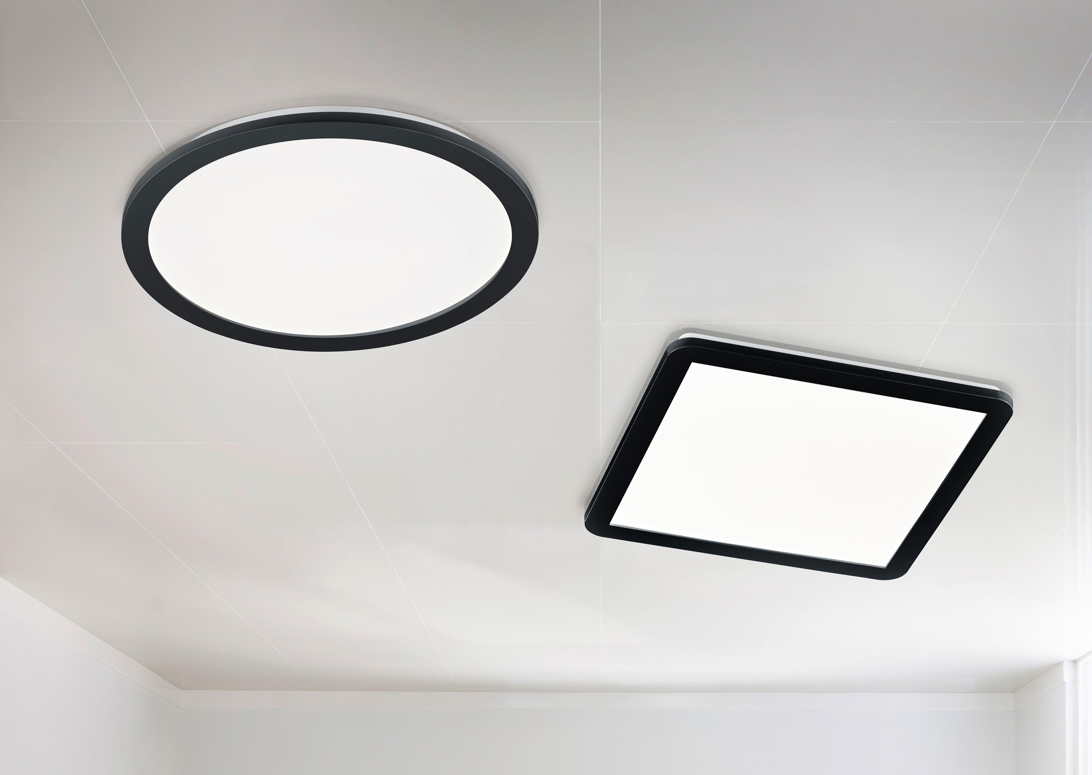 Led-deckeneluchte L: 40 Cm, 3-Fach Schaltbar, Dimmbar - Schwarz/Weiß, Design, Kunststoff (40/40/3cm) - Trio Leuchten