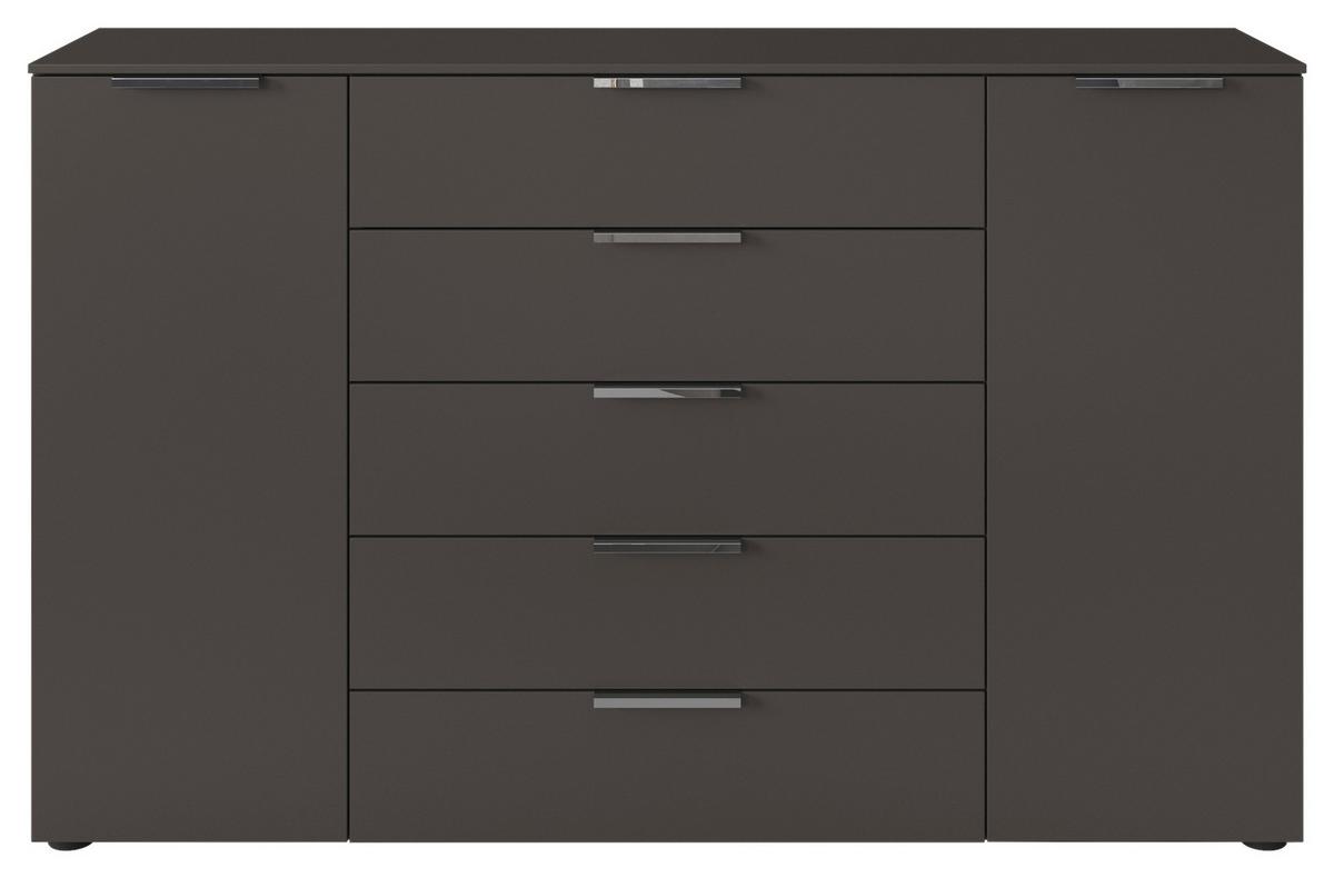 Kommode 160 Cm Flipp Graphit/chromfarben - Chromfarben/Schwarz, MODERN, Holzwerkstoff (160/100/42cm) - Rauch Möbel