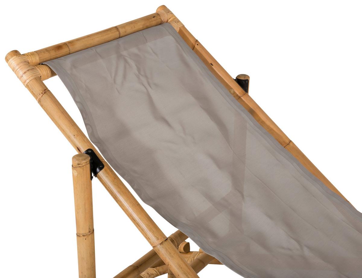 Strandsessel Cane - Grau, KONVENTIONELL, Holz/Textil (73/79/73cm) - Gardenson