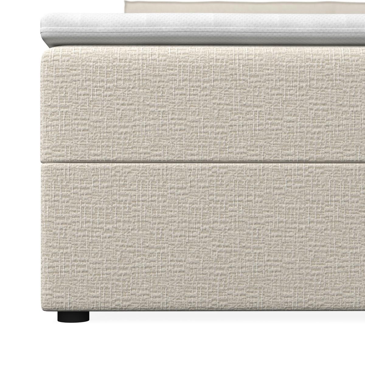 Boxspringová postel IMOLA 180x200, krémová - černá/krémová, Moderní, dřevo/textil (180/200cm) - Bessagi Home