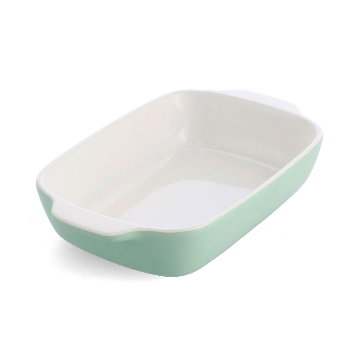 Auflaufform Stoneware Weiß/hellgrün B: 18,8 Cm - Weiß/Hellgrün, Basics, Naturmaterialien/Keramik (18.8cm) - Kitchenaid