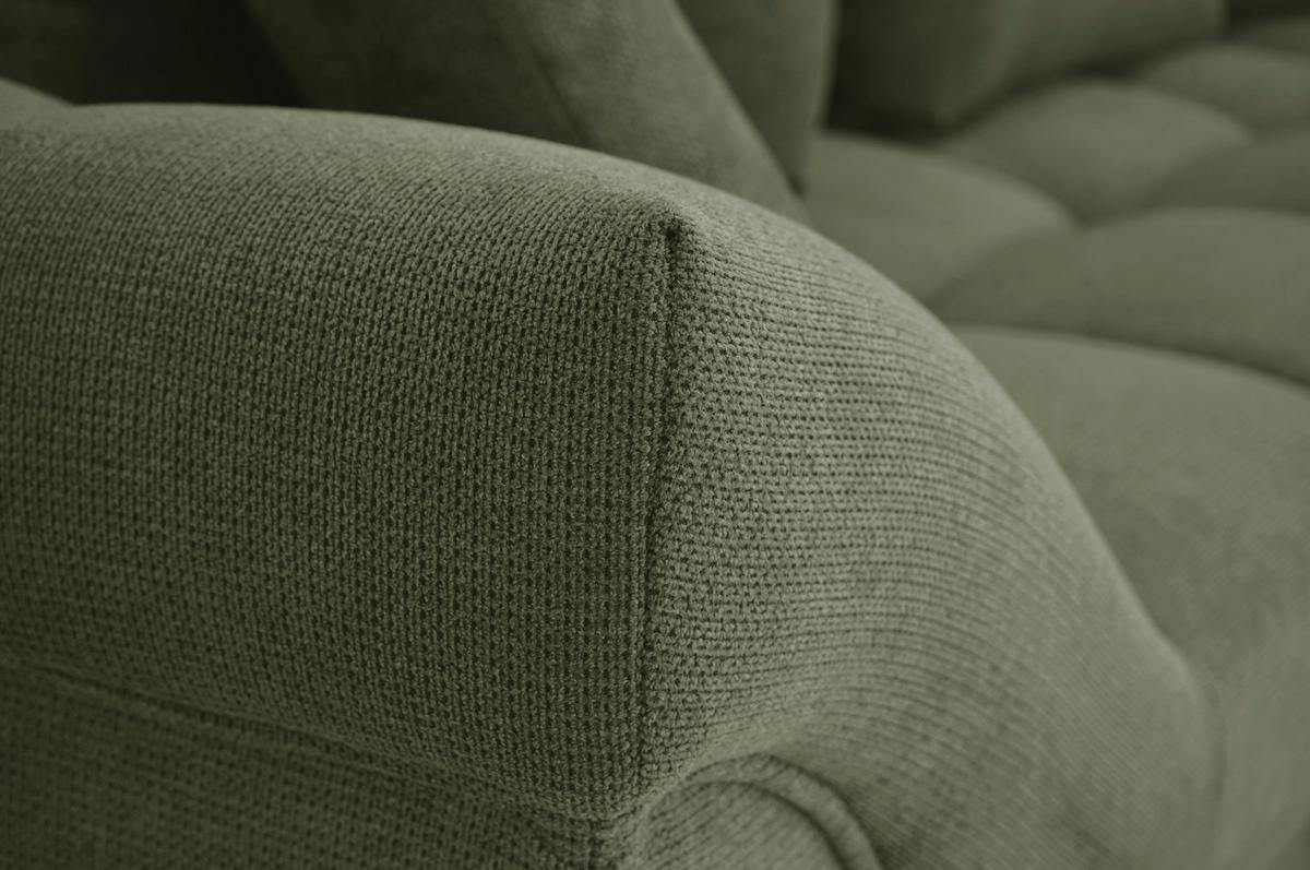Rohová sedačka ERICE, pravá, zelená - zelená/barvy chromu, Design, textil/plast (312/198cm)