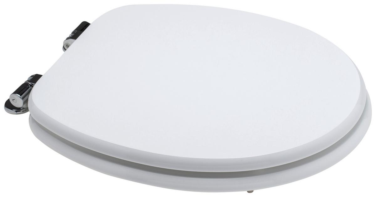 Wc-ülőke Fehér Mdf - fehér, Romantik / Landhaus, faalapú anyag/fém (37,5/6/44,5cm)