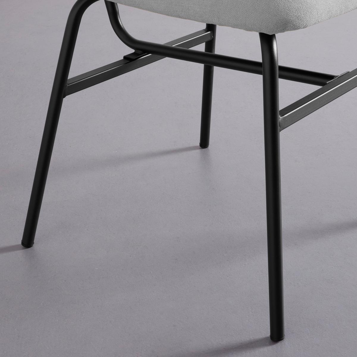 Sada 2ks židlí PINO světle šedá - černá/světle šedá, Moderní, kov/textil (46/80/55cm) - PBJ