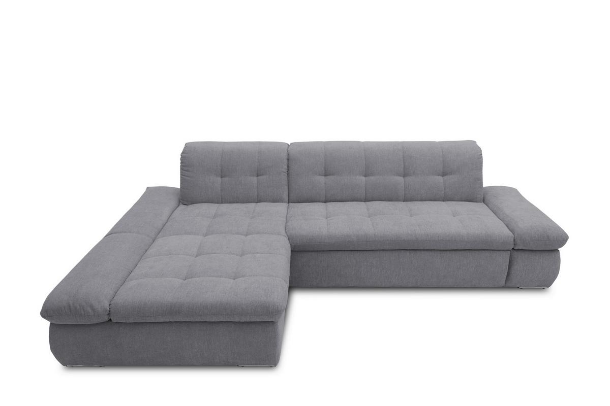 Ecksofa Mit Schlaffunktion Moric Dunkelgrau Mikrofaser - Chromfarben/Dunkelgrau, KONVENTIONELL, Textil (172/300cm) - MID.YOU