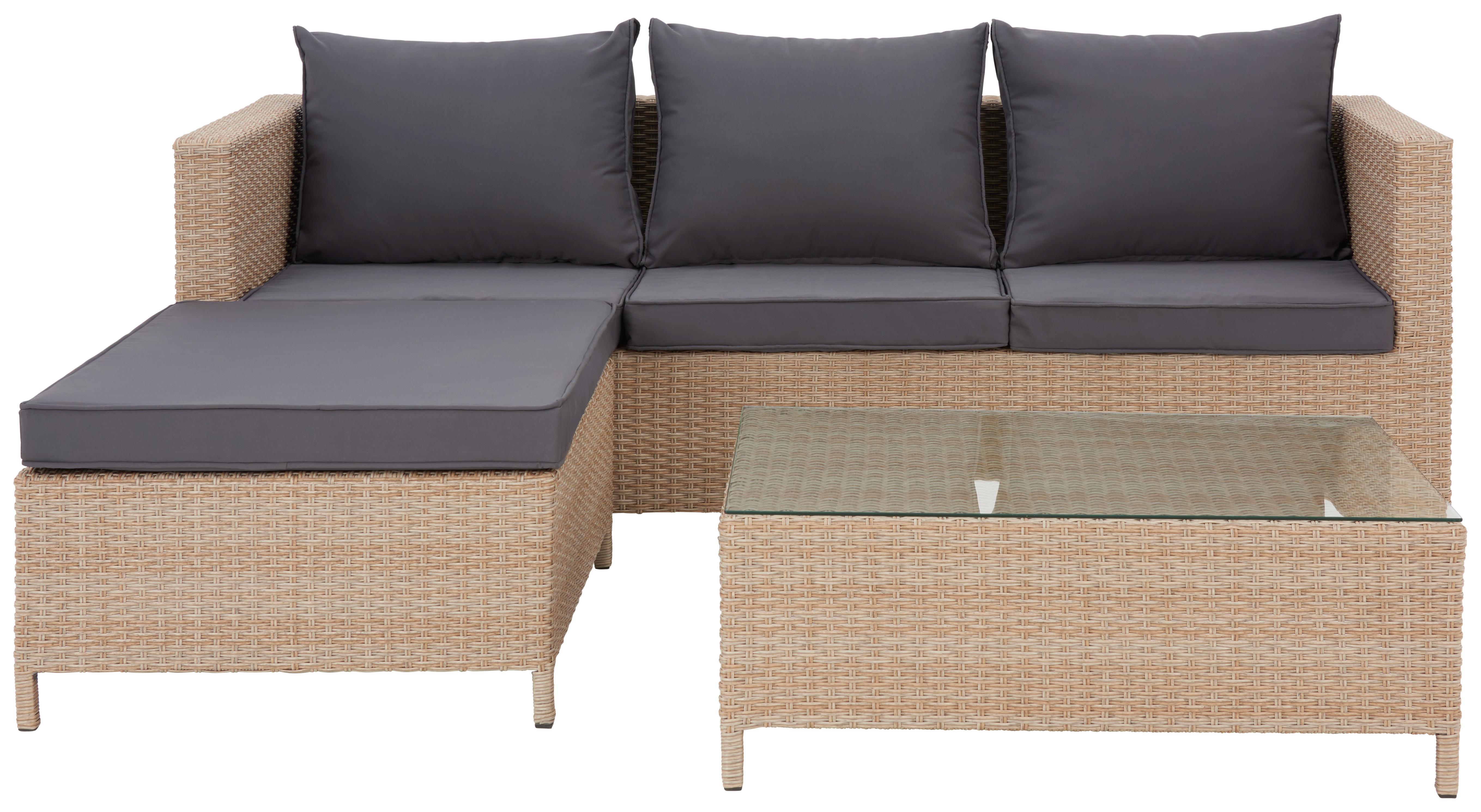 Lounge Garnitúra Santorin - világosbarna/szürke, Modern, műanyag/üveg - Luca Bessoni