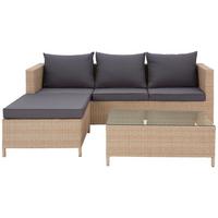 Lounge Garnitúra Santorin - világosbarna/szürke, Modern, műanyag/üveg - Luca Bessoni