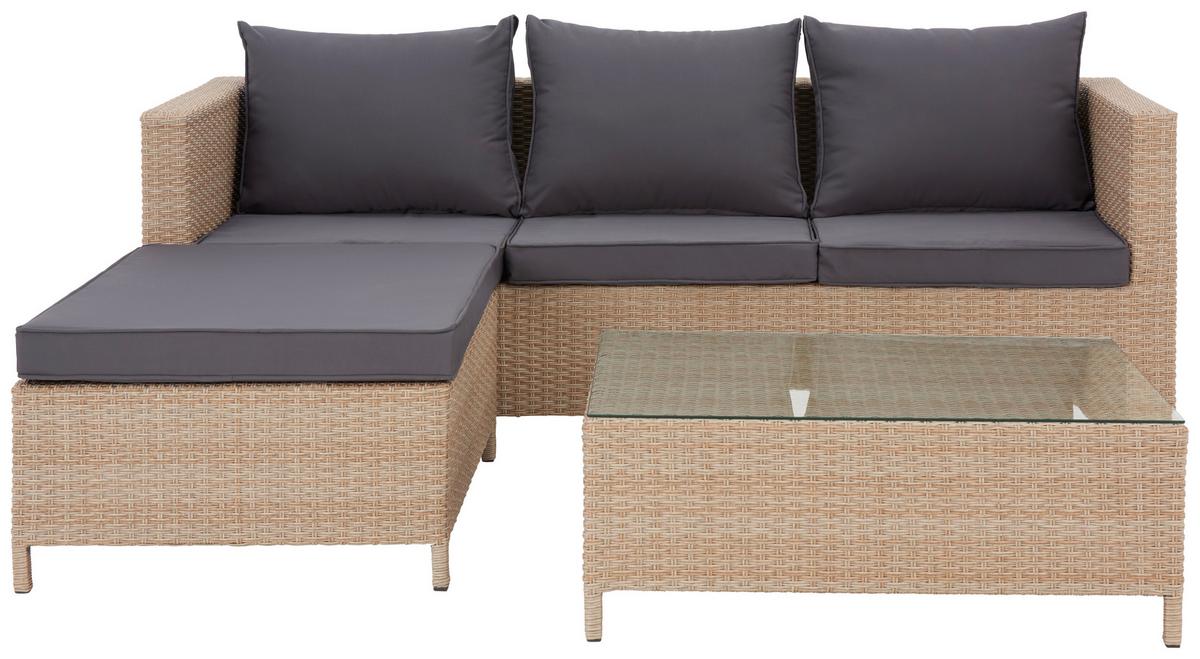 Lounge Garnitúra Santorin - világosbarna/szürke, Modern, műanyag/üveg - Luca Bessoni