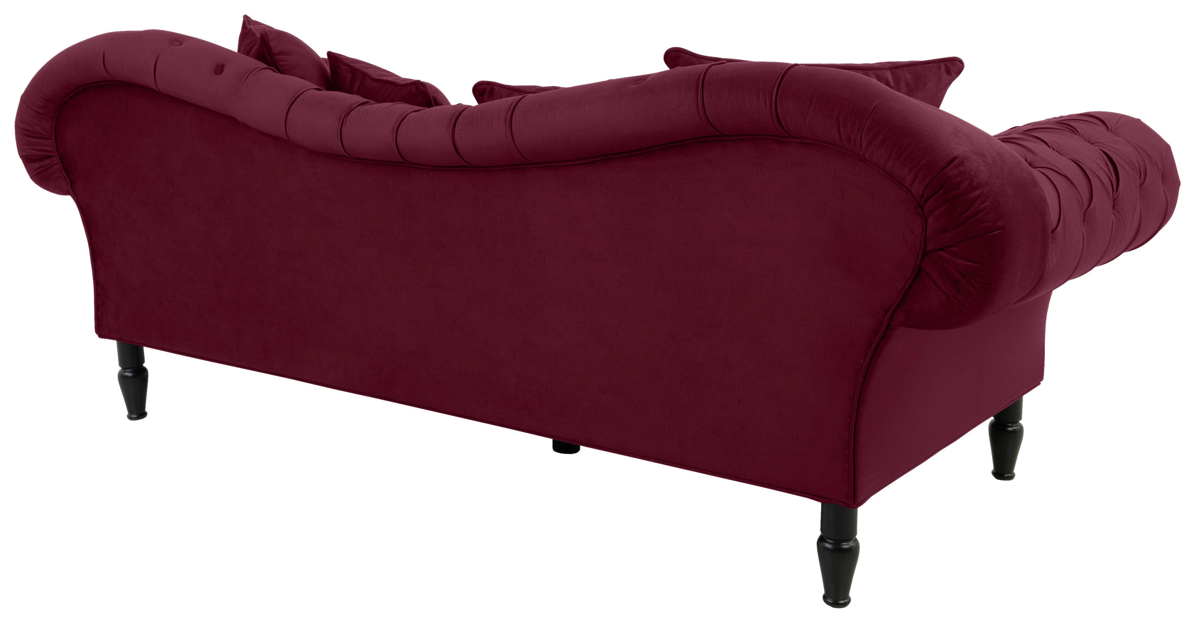 3-Sitzer-Sofa Cupido - Rot/Schwarz, Design, Textil (242/91/104cm) - MID.YOU