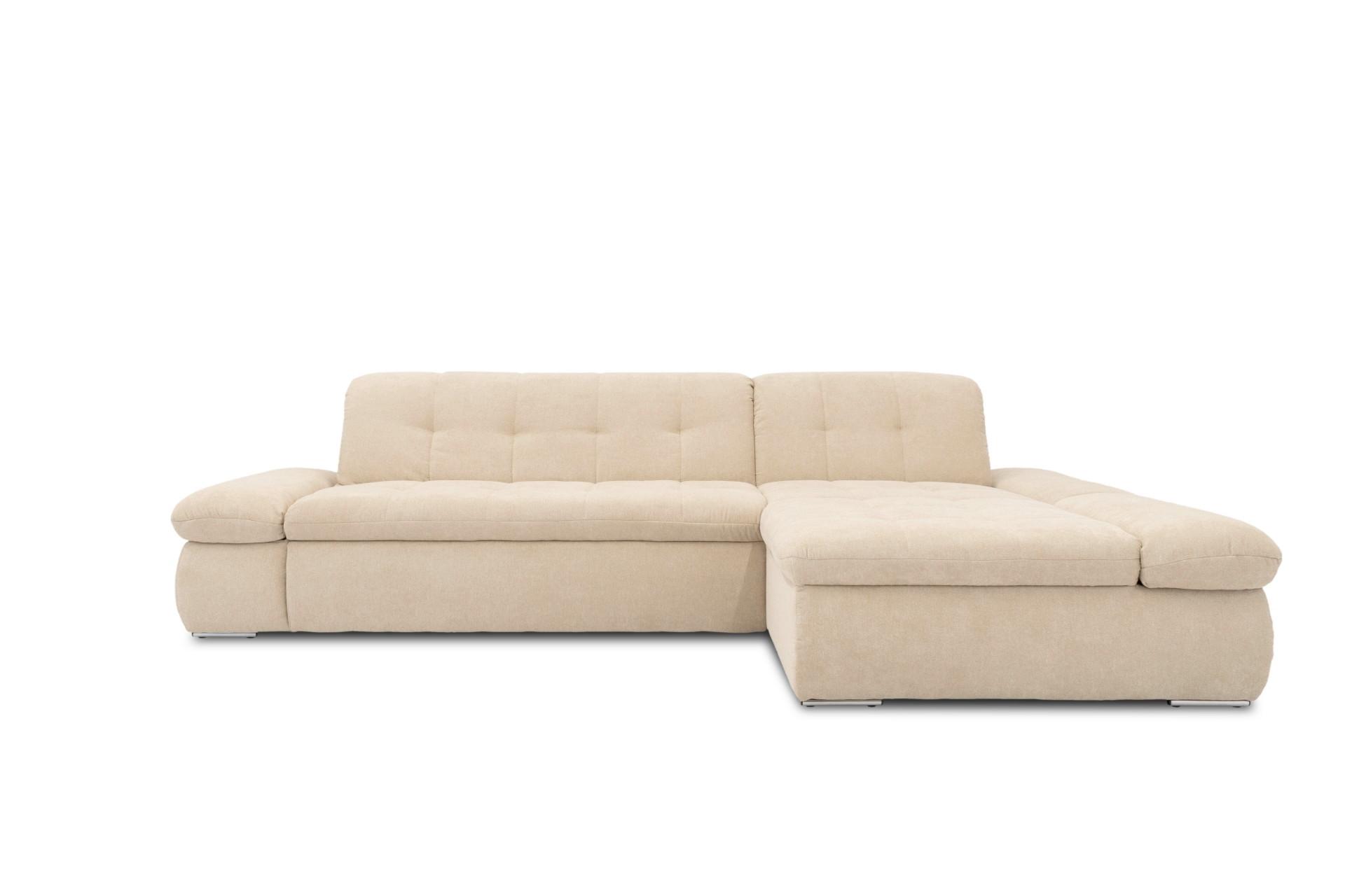 Ecksofa Moric Beige Mikrofaser - Chromfarben/Beige, KONVENTIONELL, Textil (300/172cm) - MID.YOU