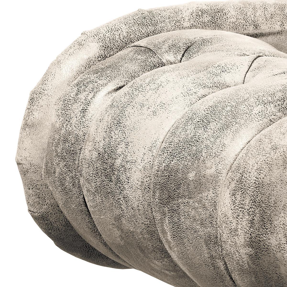 Récamiere Pako Hellgrau B: 185cm - Hellgrau/Braun, Design, Textil (185/93/75cm) - Livetastic