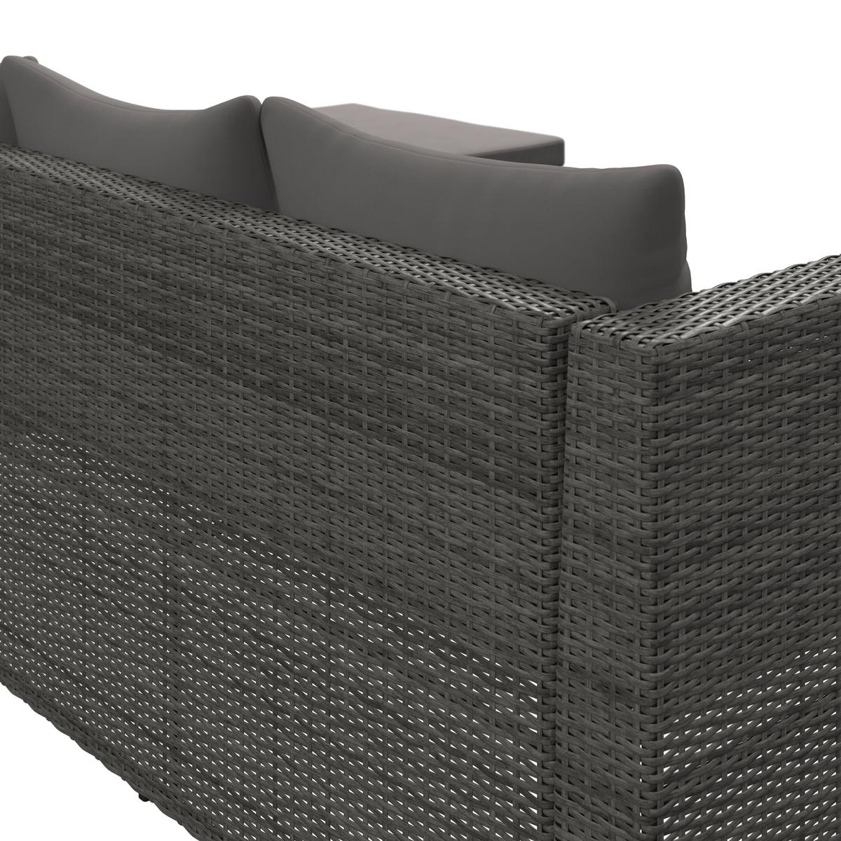 Loungegarnitur Tripolis - Schwarz/Grau, MODERN, Glas/Kunststoff (192/192cm) - Beldano