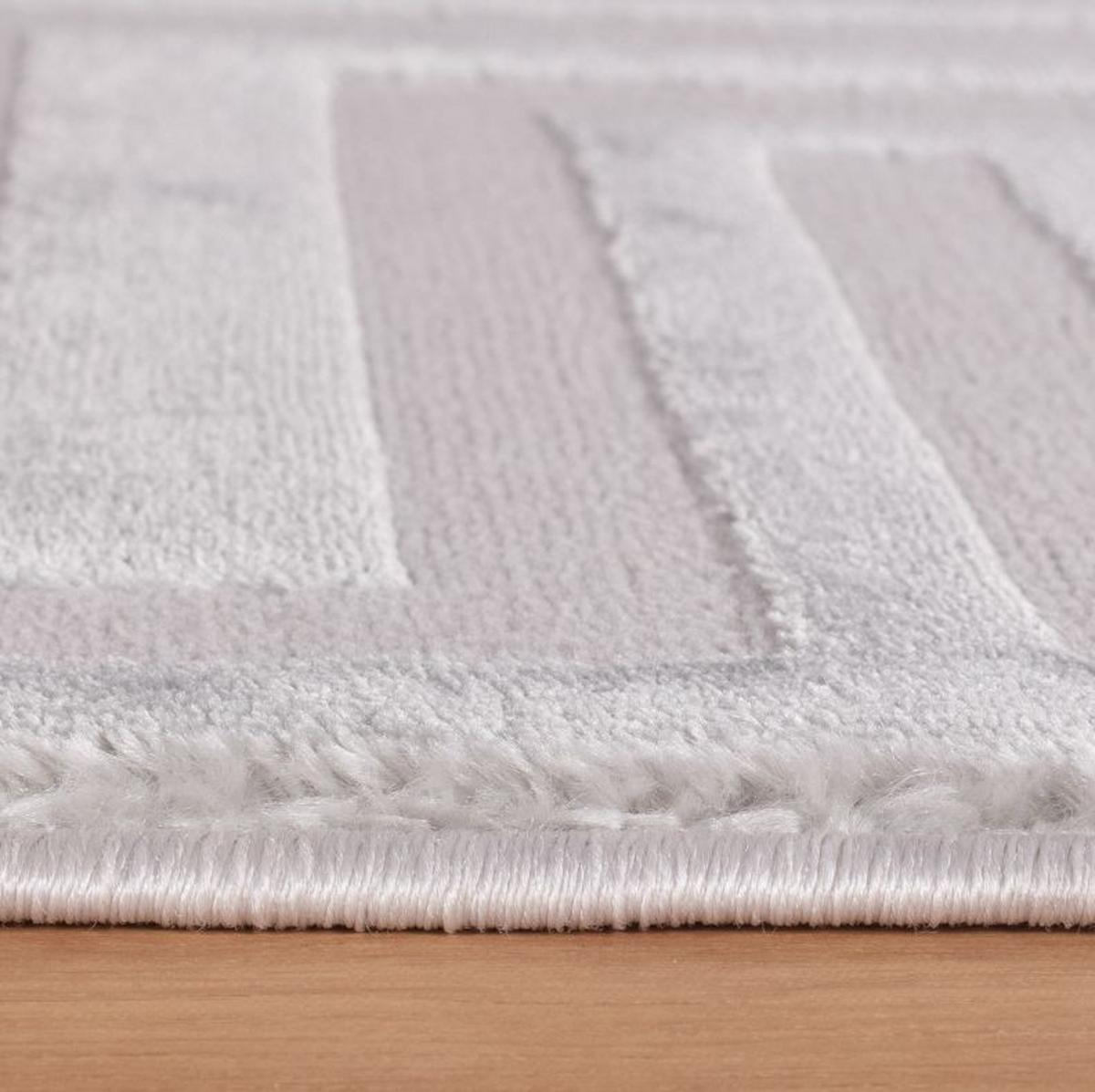 Dizajnový koberec 120x170cm, nízky vlas -  strieborný - strieborná, Design, textil (120/170cm)