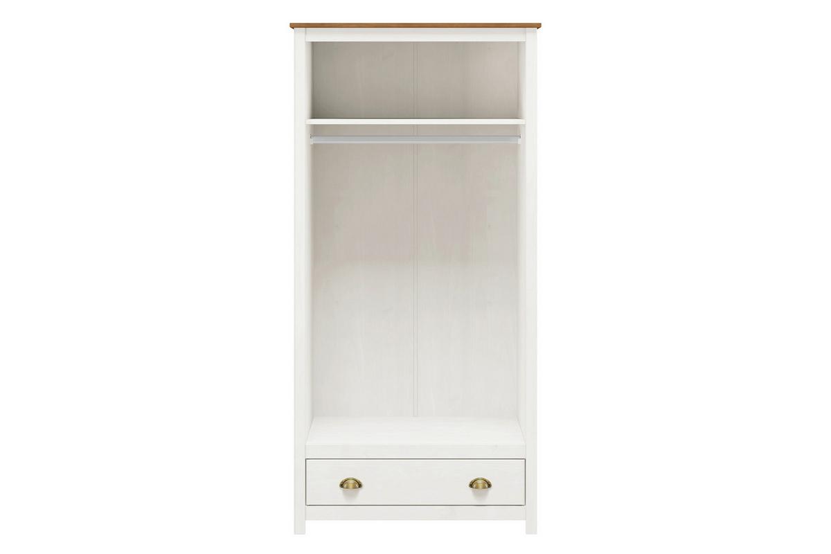 Drehtürenschrank Weiß B: 91 Cm - Weiß, Natur, Holz (91/185/54cm) - Livetastic
