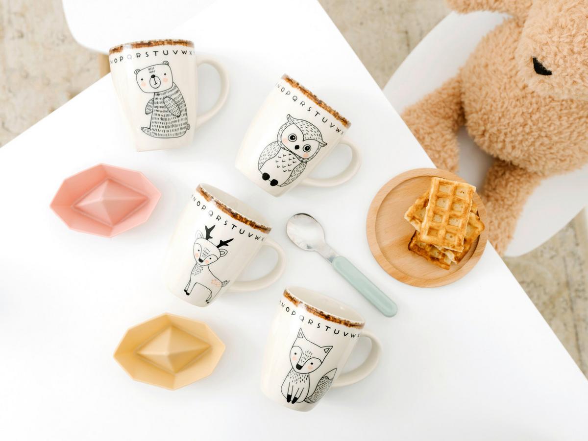 Kinderbecher Steinzeug 4 -Teilig. Multicolor - Multicolor, Basics, Keramik - Creatable