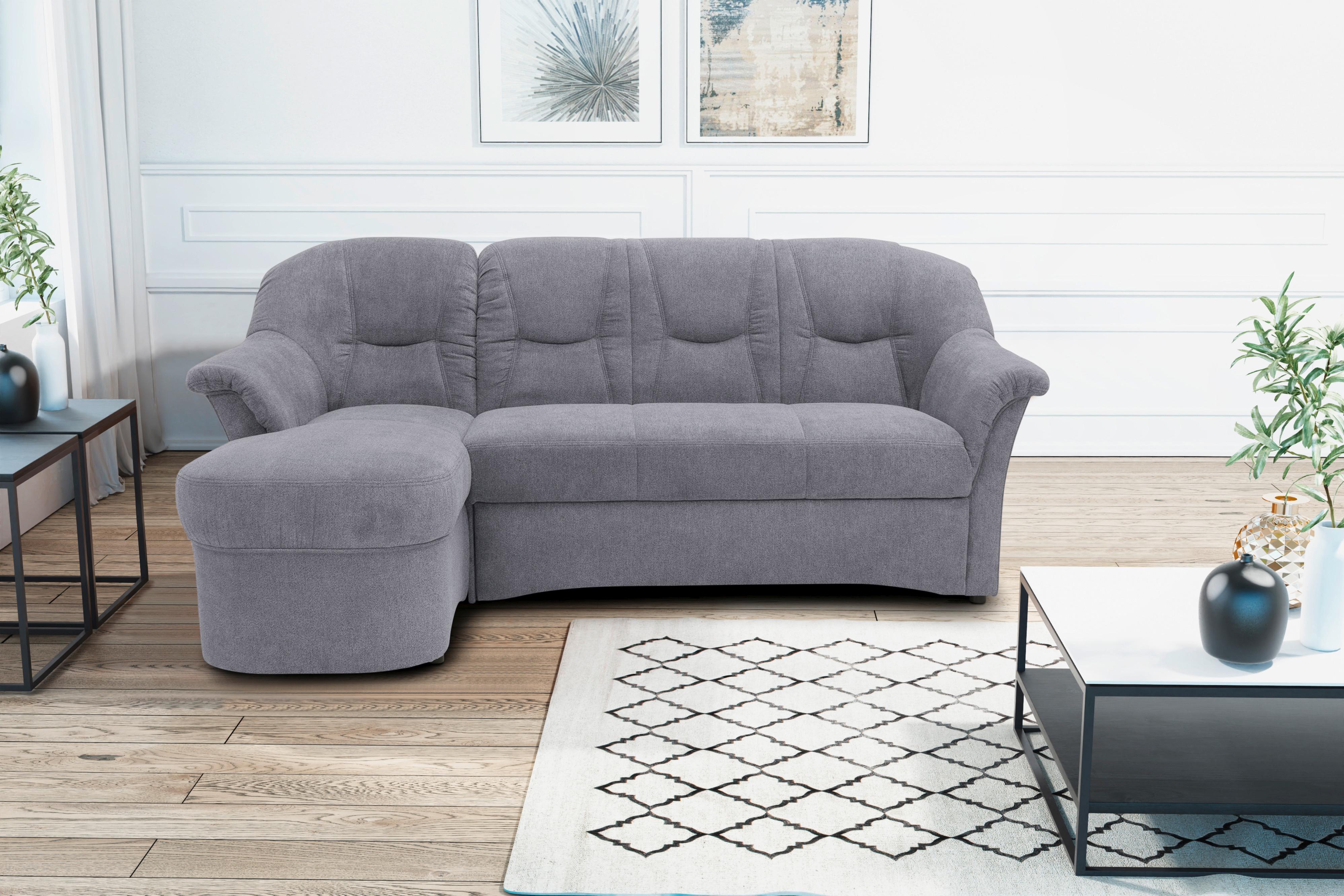 Ecksofa Sarafina - Dunkelgrau/Schwarz, KONVENTIONELL, Textil (146/232cm) - MID.YOU