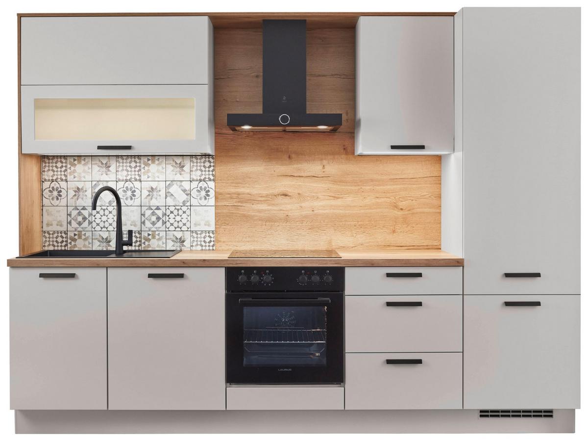 Küchenblock Sofia - Eichefarben/Magnolie, Design, Holzwerkstoff (293cm) - Vertico