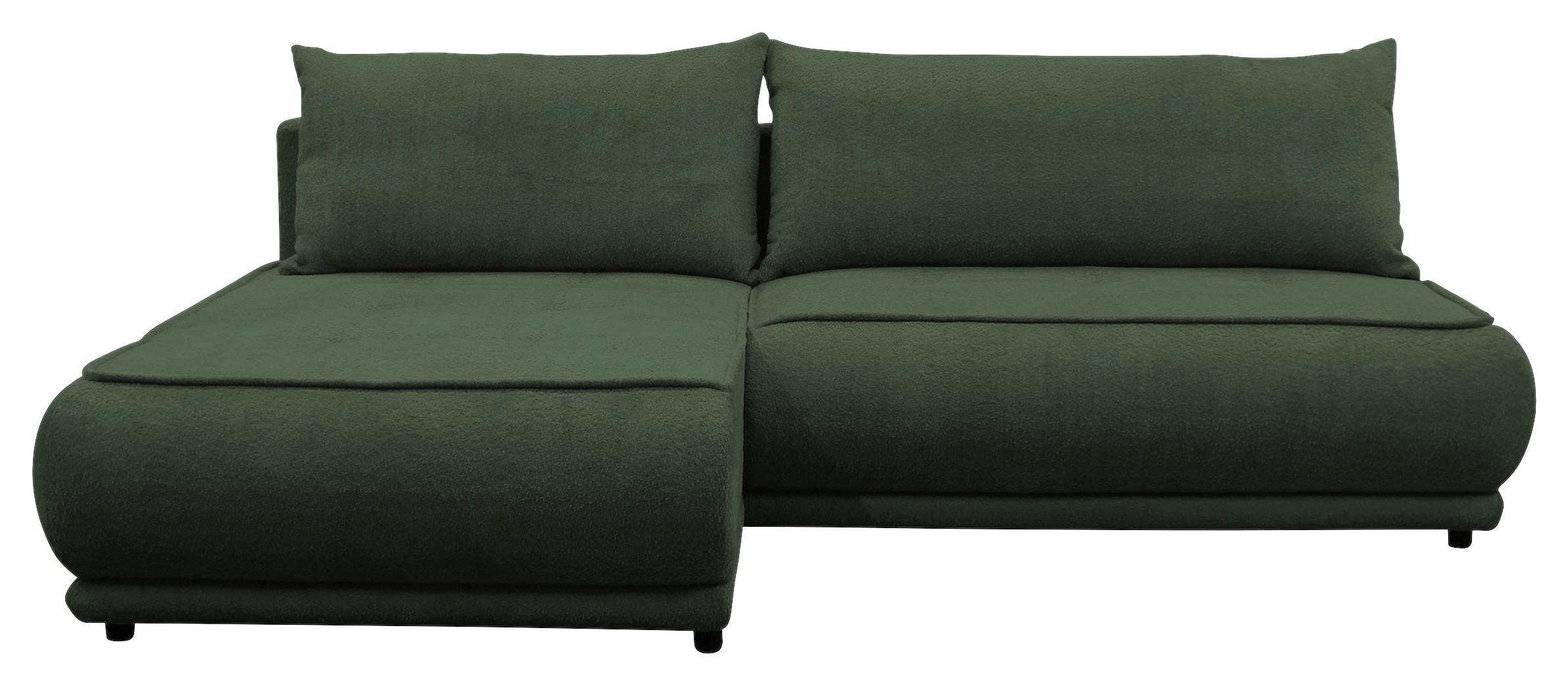 Ecksofa Paros Dunkelgrün 179x277 Cm - Dunkelgrün/Schwarz, Design, Textil (179/277cm) - MID.YOU