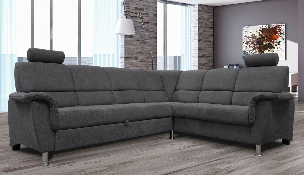 Sedačka MARSYLIA, pravá, tmavě šedá - černá/barvy stříbra, Design, kov/dřevo (270/216cm) - MID.YOU