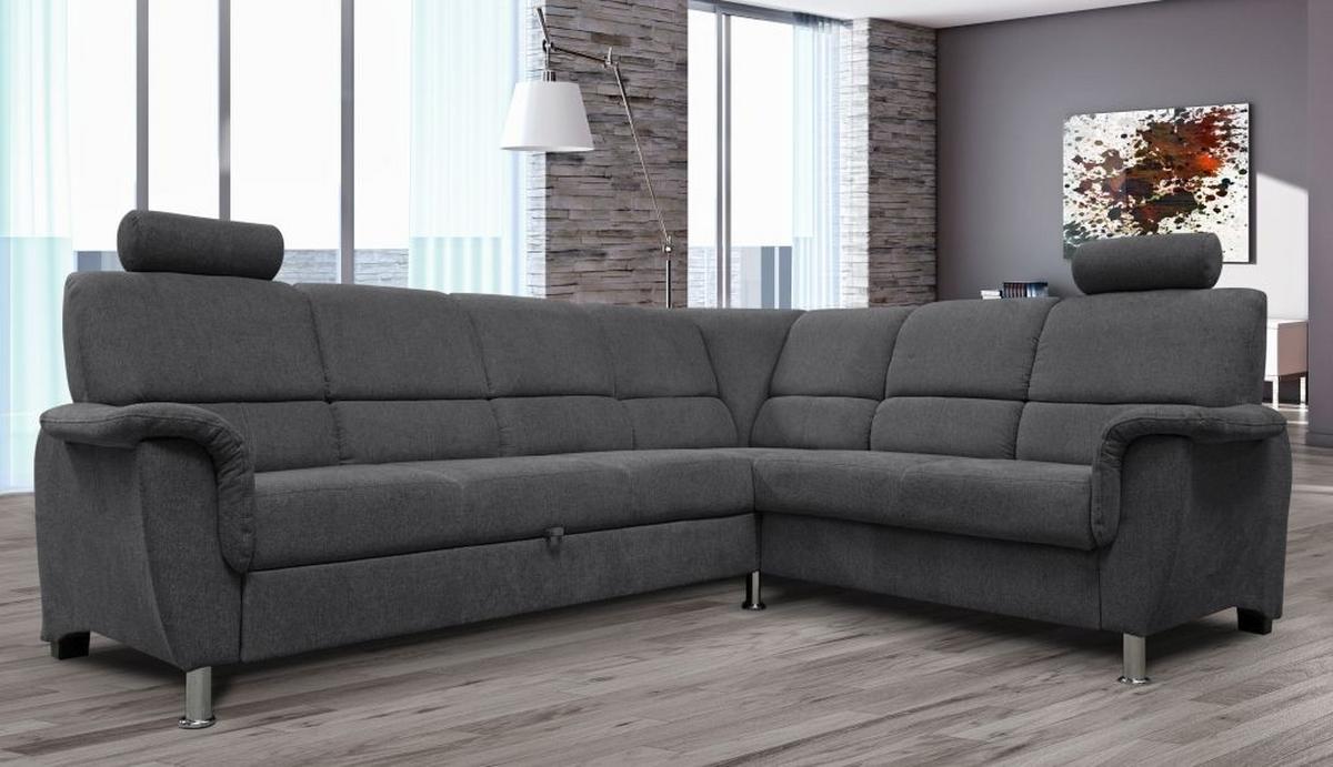Sedačka MARSYLIA, pravá, tmavě šedá - černá/barvy stříbra, Design, kov/dřevo (270/216cm) - MID.YOU
