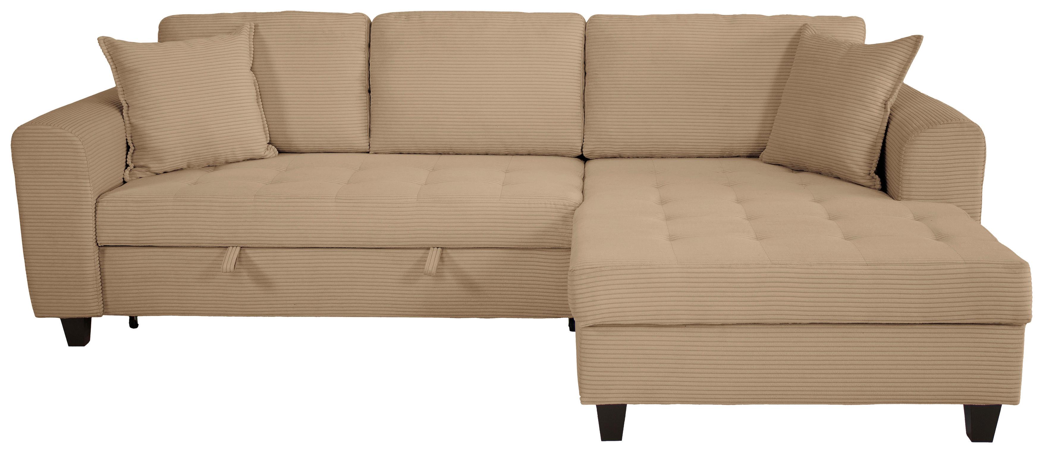 Ecksofa Moritz Karamell S: ca. 265x155 cm - Beige, Trend, Textil (265/155cm)