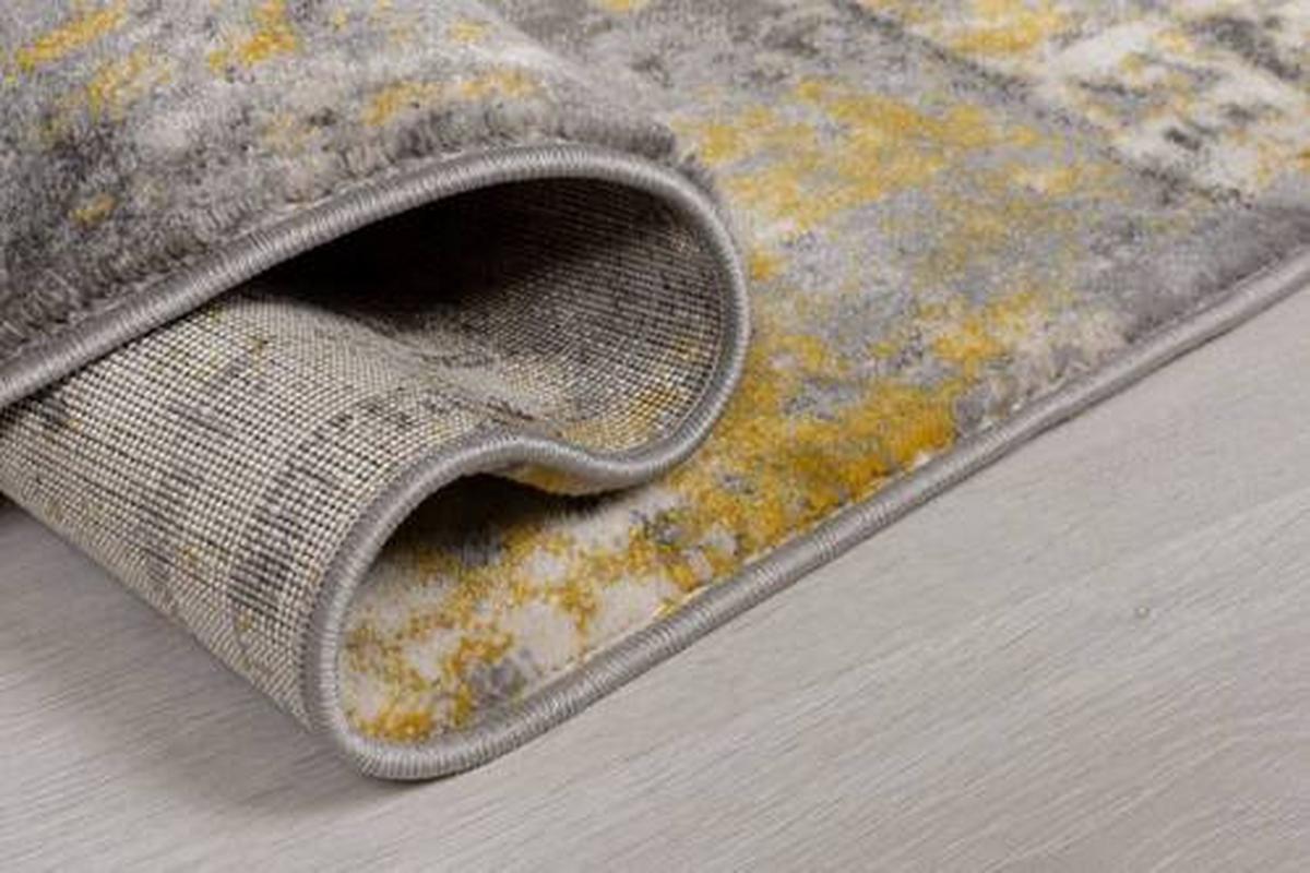 Teppich Grau/gelb B: 150 Cm - Gelb/Grau, Basics, Textil (150/80cm)