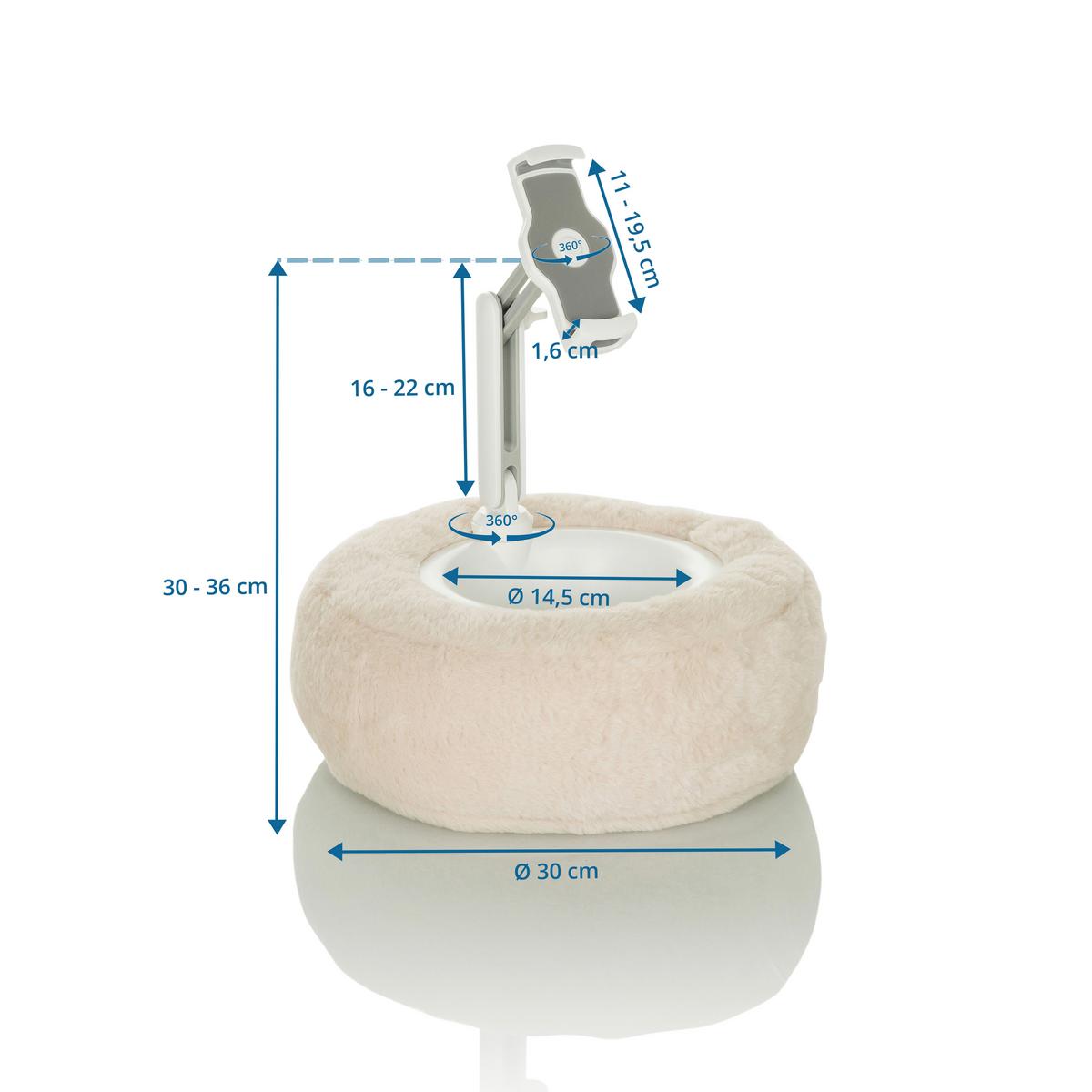 Tablethalterung Comfilap Ii - Beige/Weiß, Basics, Kunststoff/Textil (30/30-36/30cm) - MID.YOU
