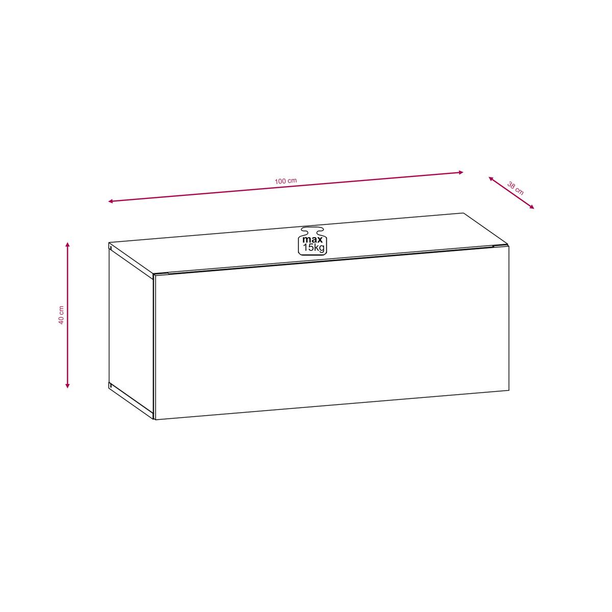 Lowboard TV Stand Vivien 01 - Schwarz Hochglanz/Schwarz, Design, Holzwerkstoff (100/40/38cm) - Livetastic