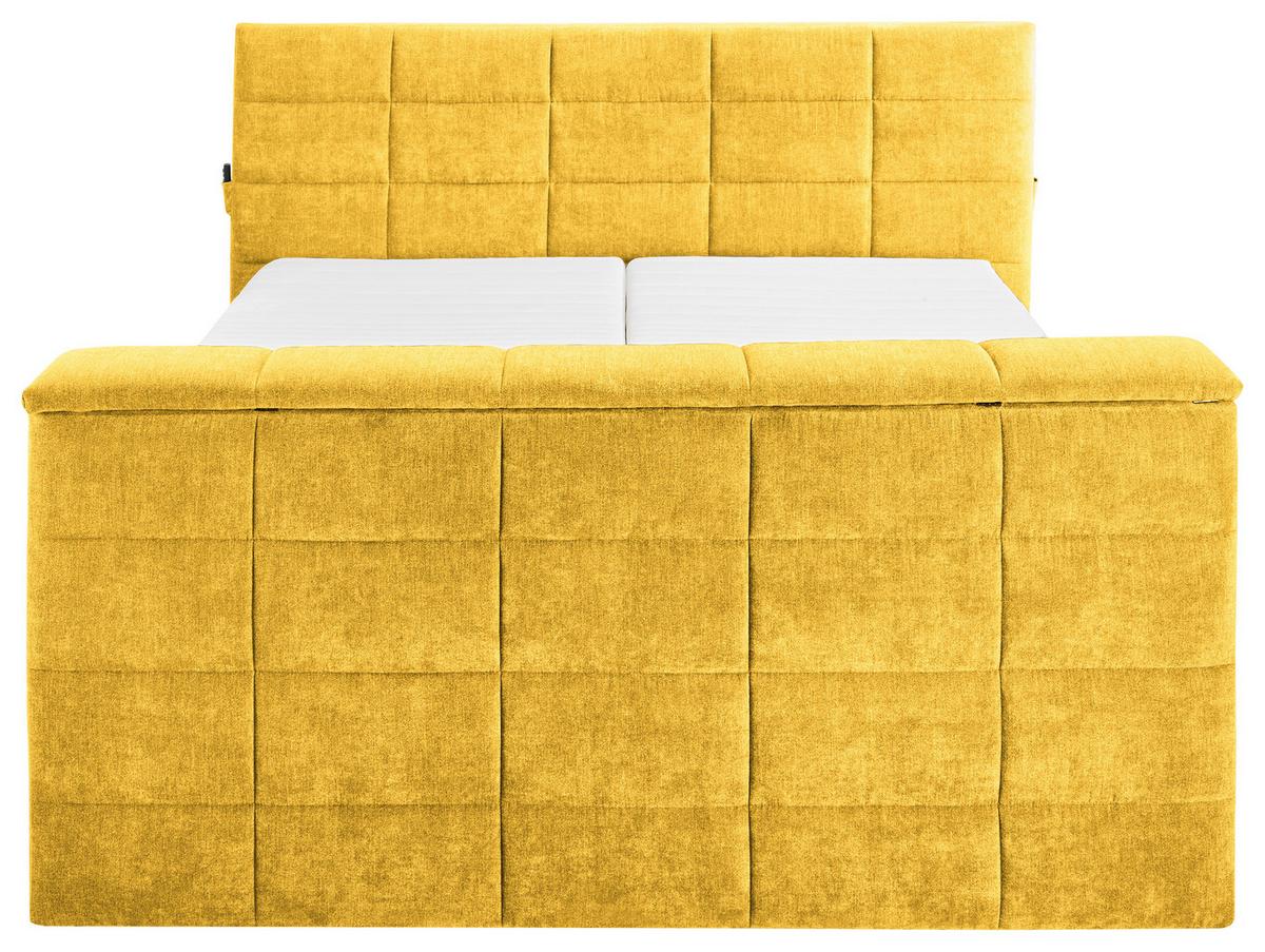 Boxspringbett Mit Topper 180x200 Cm Denver - Gelb, KONVENTIONELL, Textil (180/200cm) - Carryhome