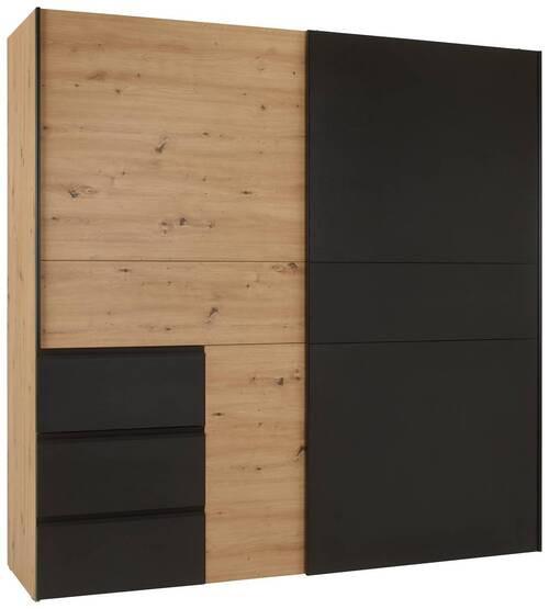 SKRIŇA S POS. DVER. – HOR.VED RACER-LIGHT - čierna/farba duba, Konventionell, kov/kompozitné drevo (200,1/200,5/61,2cm)