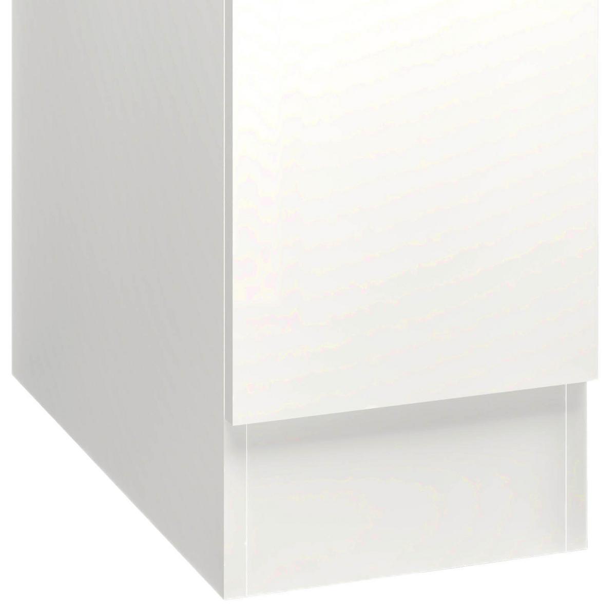 Küchenunterschrank Alba B: 30 cm Weiß/Schiefer mit Lade - Schieferfarben/Weiß Hochglanz, MODERN, Holzwerkstoff (30/86/60cm)