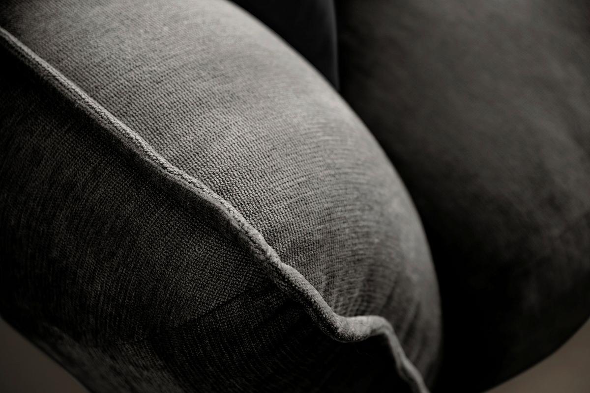 Ecksofa Fluffy Anthrazit S: 269x184 Cm - Anthrazit/Schwarz, MODERN, Textil (269/184cm) - Trendmanufaktur