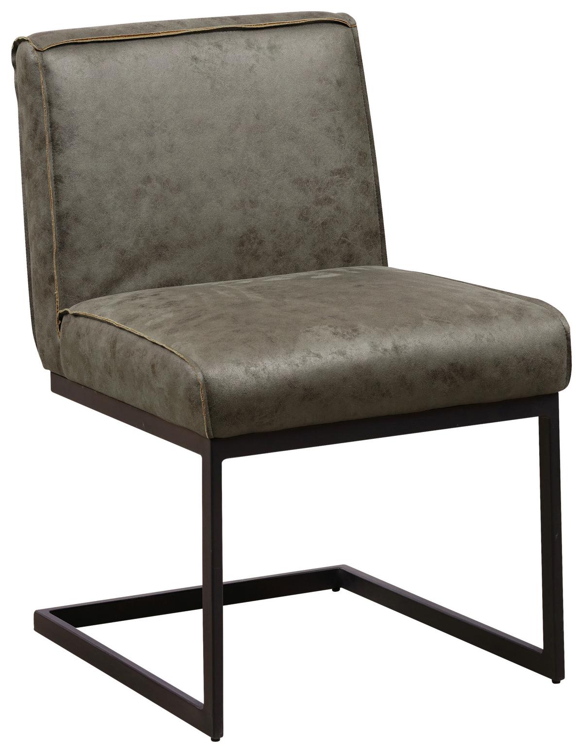 Schwingstuhl-Set Benji Dunkelgrün - Dunkelgrün/Schwarz, KONVENTIONELL, Textil/Metall (53/81/61cm) - MID.YOU