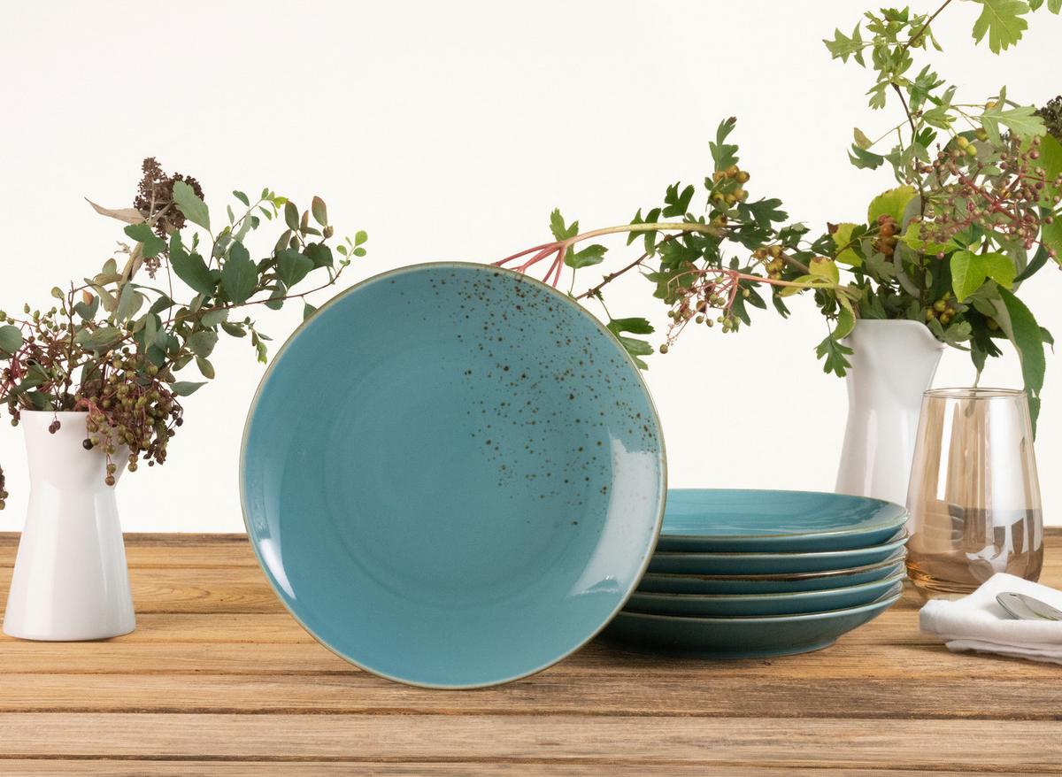 DESSERTTELLERSET 22042 NATURE COLLECTION - Türkis, Trend, Keramik (21cm) - Creatable