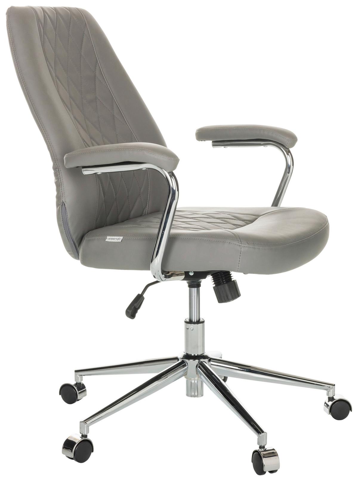 Drehstuhl Theo I - Schwarz/Grau, Basics, Leder/Kunststoff (68/96-103/68cm) - MID.YOU