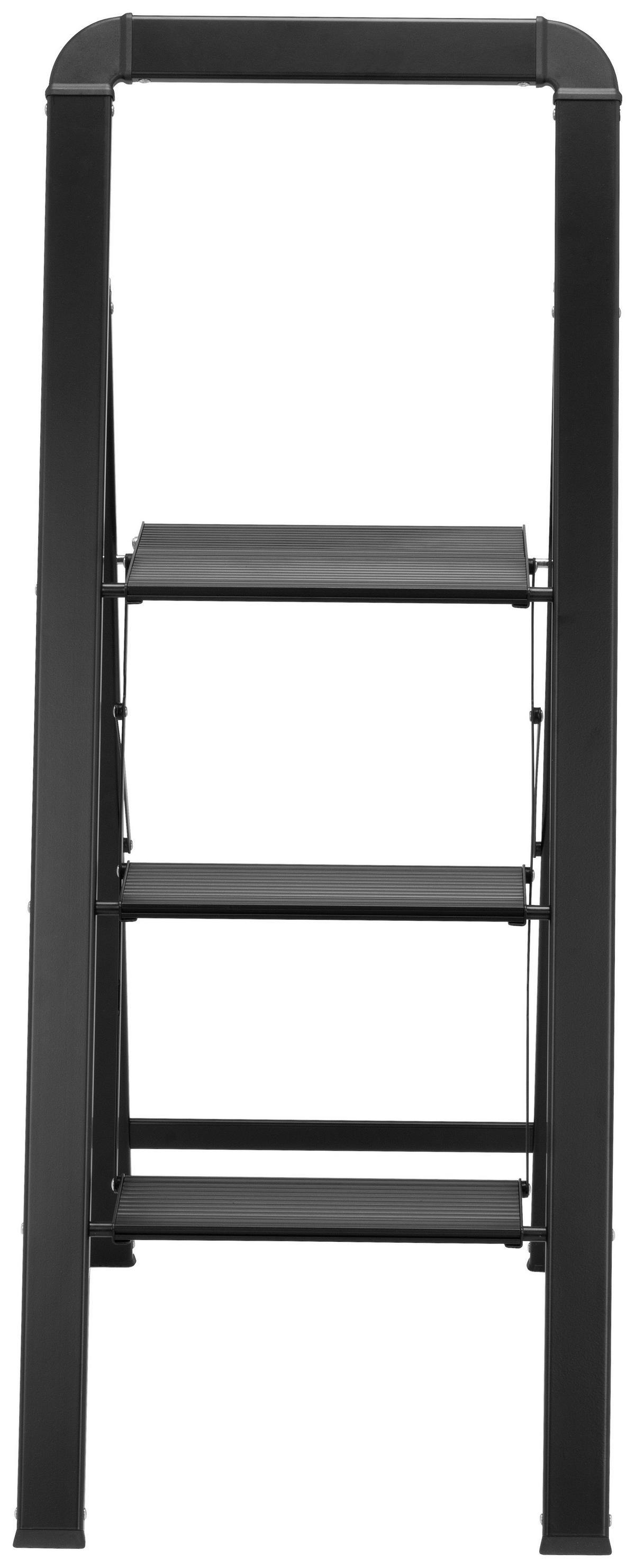 Klapptrittleiter Gustav - Schwarz, KONVENTIONELL, Kunststoff/Metall (44,5/62/109cm) - Homezone