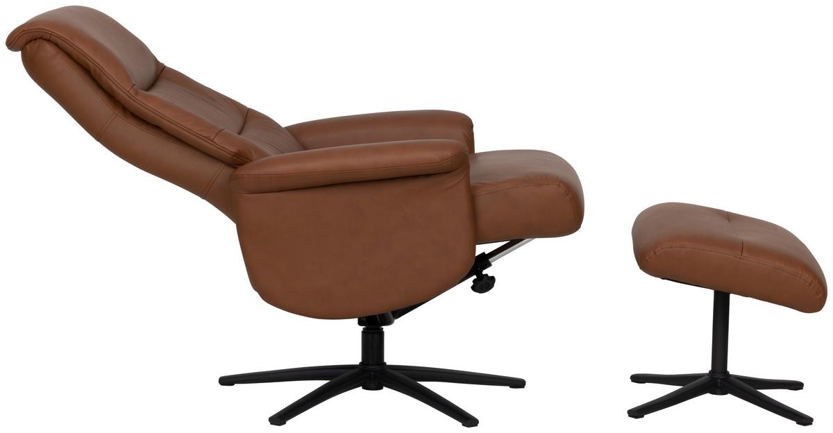 Relaxsesselset Repose Kupferfarben B: 76 cm - Schwarz/Kupferfarben, Design, Leder/Textil (76/107/79cm) - Livetastic
