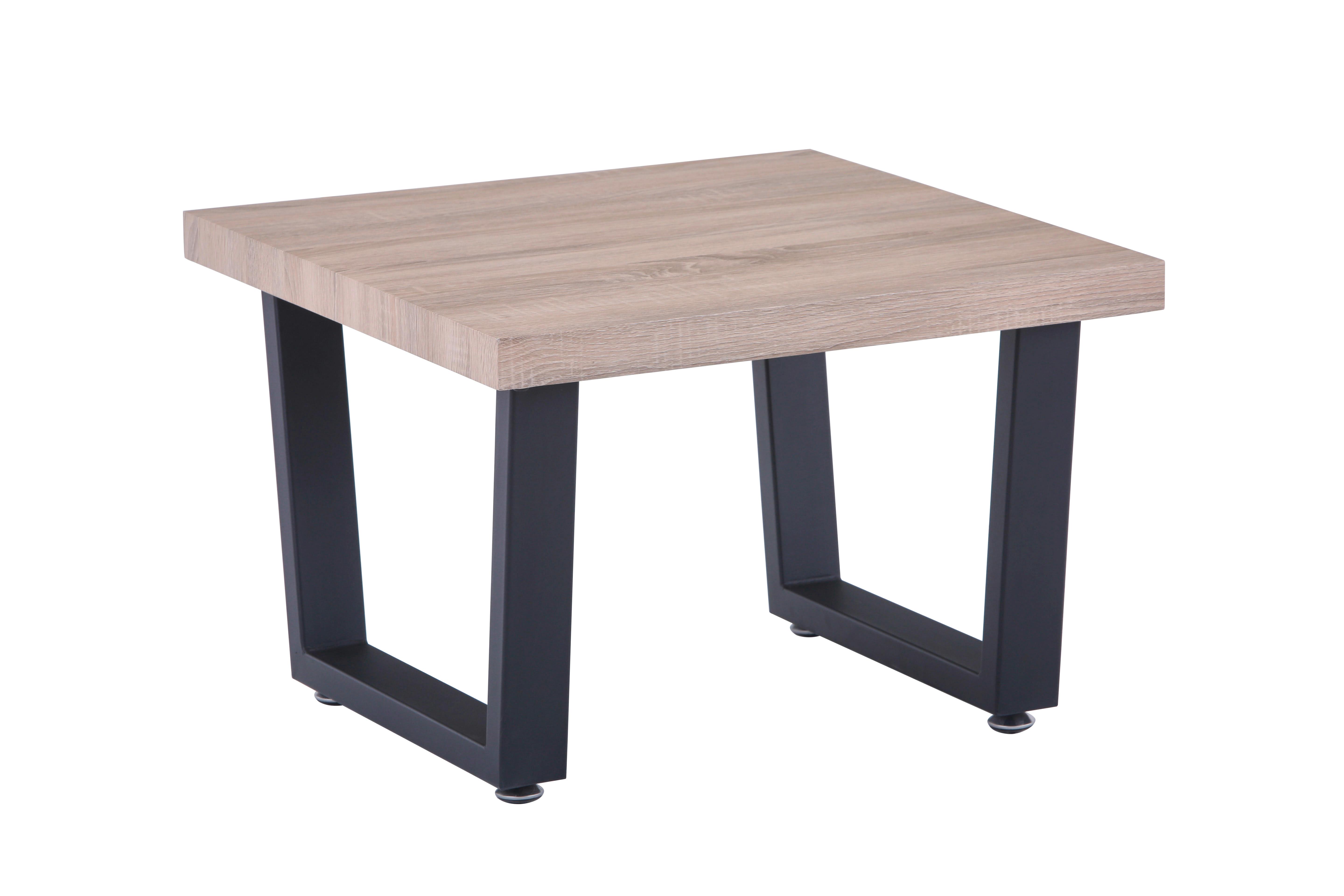 Couchtisch Naturfarben B: 60 cm - Schwarz/Naturfarben, Design, Holzwerkstoff/Metall (60/60/40cm) - Livetastic